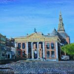 vismarkt blauwe lucht